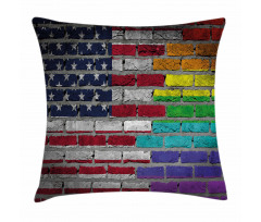 Brick Wall Pride Pillow Cover