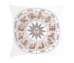 Circle of Zodiac Sign Pillow Cover