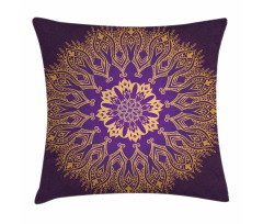 Round Folkloric Pattern Pillow Cover