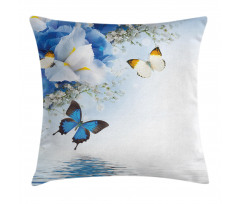 Exotic Flowers Pond Pillow Cover