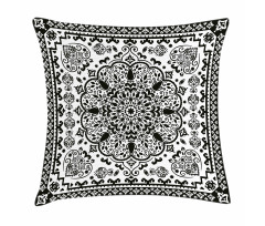 Lace Paisley Black Mehndi Pillow Cover