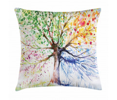 4 Seasons Colorful Pillow Cover