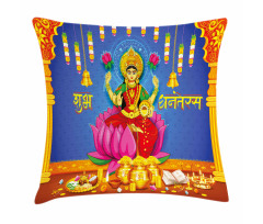 Ethnic Figures Lotus Ancient Pillow Cover