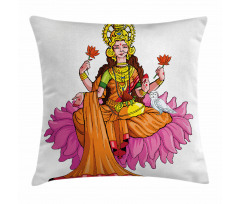 Sitting on Lotus Pillow Cover