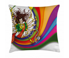 Rainbow Circle Snake Pillow Cover