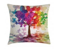 Colorful Spring Tree Pillow Cover