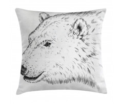 Polar Bear Face Sketchy Pillow Cover