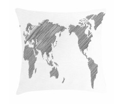 Sketchy Continents Pillow Cover