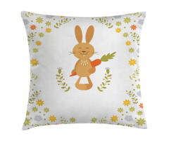 Smiling Rabbit Summer Pillow Cover