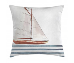 Sailing Theme Boat Waves Pillow Cover