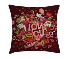 Funky Hearts Arrows Pillow Cover