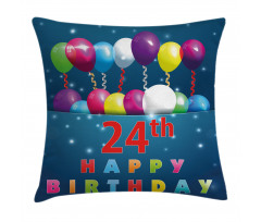 24th Birthday Party Pillow Cover