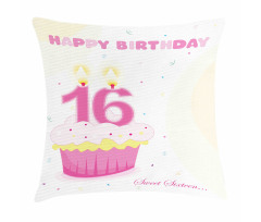 Cupcake Candle Girls Pillow Cover