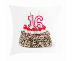 Cake Candles Cherry Pillow Cover