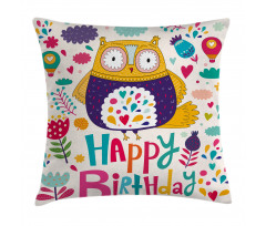 Funny Greeting Doodle Art Pillow Cover