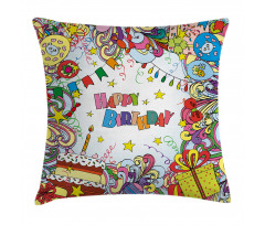 Colorful Cartoon Party Pillow Cover