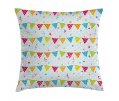 Birthday Party Flags Stars Pillow Cover