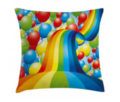 Balloons Ribbons Wavy Pillow Cover