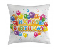 Vivid Birthday Balloon Pillow Cover