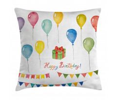 Watercolor Birthday Pillow Cover