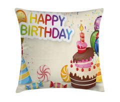 Colorful Party Elements Pillow Cover
