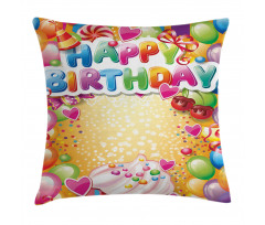 Vivid Balloons Cupcake Pillow Cover