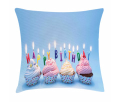 Cupcakes Letter Candles Pillow Cover