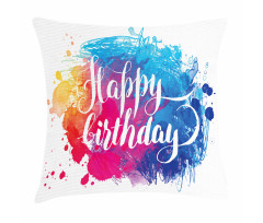 Birthday Message Colorful Pillow Cover