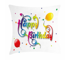 Birthday Words Floral Pillow Cover