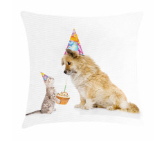 Cat and Dog Birthday Pillow Cover