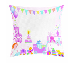 Baby Girl Birthday Pillow Cover