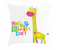 Birthday Baby Giraffe Pillow Cover