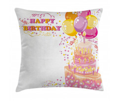 Girl Theme Cake Pillow Cover