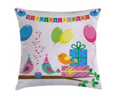 Song Birds Cones Pillow Cover