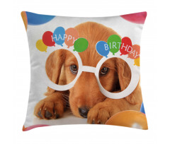 Puppy Dog Birthday Pillow Cover