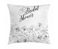 Bride Party Flowers Pillow Cover