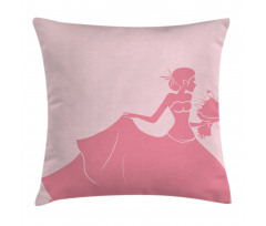 Pink Wedding Dress Pillow Cover