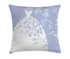 Floral Bride Dress Pillow Cover