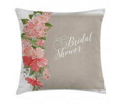 Floral Wedding Frame Pillow Cover