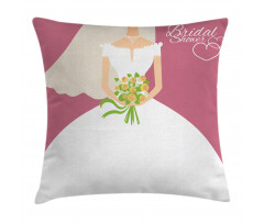 Bride in White Dress Pillow Cover