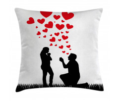 Proposal Hearts Pillow Cover