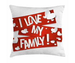 Family Love Heart Pillow Cover