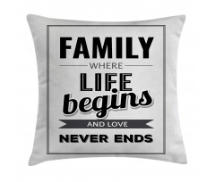 Family Phrase Motivation Pillow Cover
