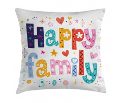 Happy Family Floral Pillow Cover