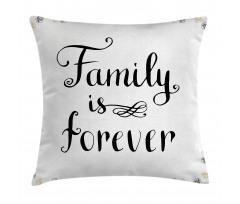 Family Words Ink Sketch Pillow Cover