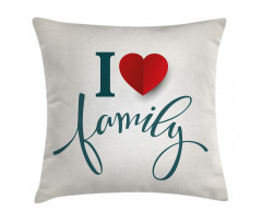 Love and Family Heart Pillow Cover