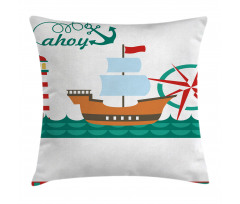 Boat Ahoy Compass Pillow Cover