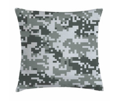 Pixel Effect Digital Grey Pillow Cover