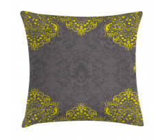Yellow Grey Florals Pillow Cover