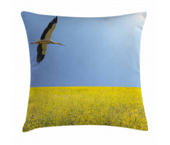 Stork Flying Pillow Cover